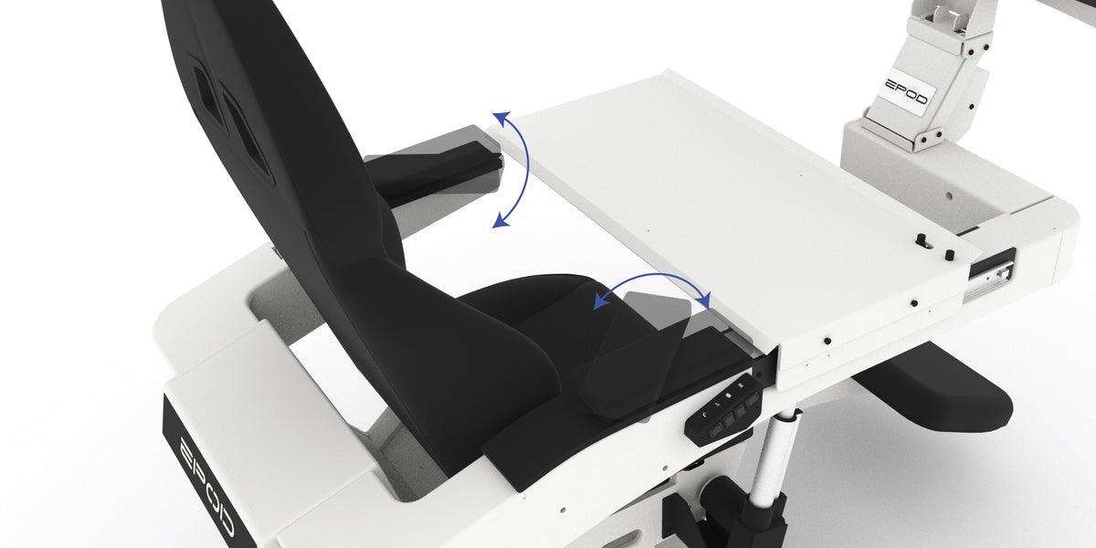 ePOD zero gravity chair arm pads adjustments