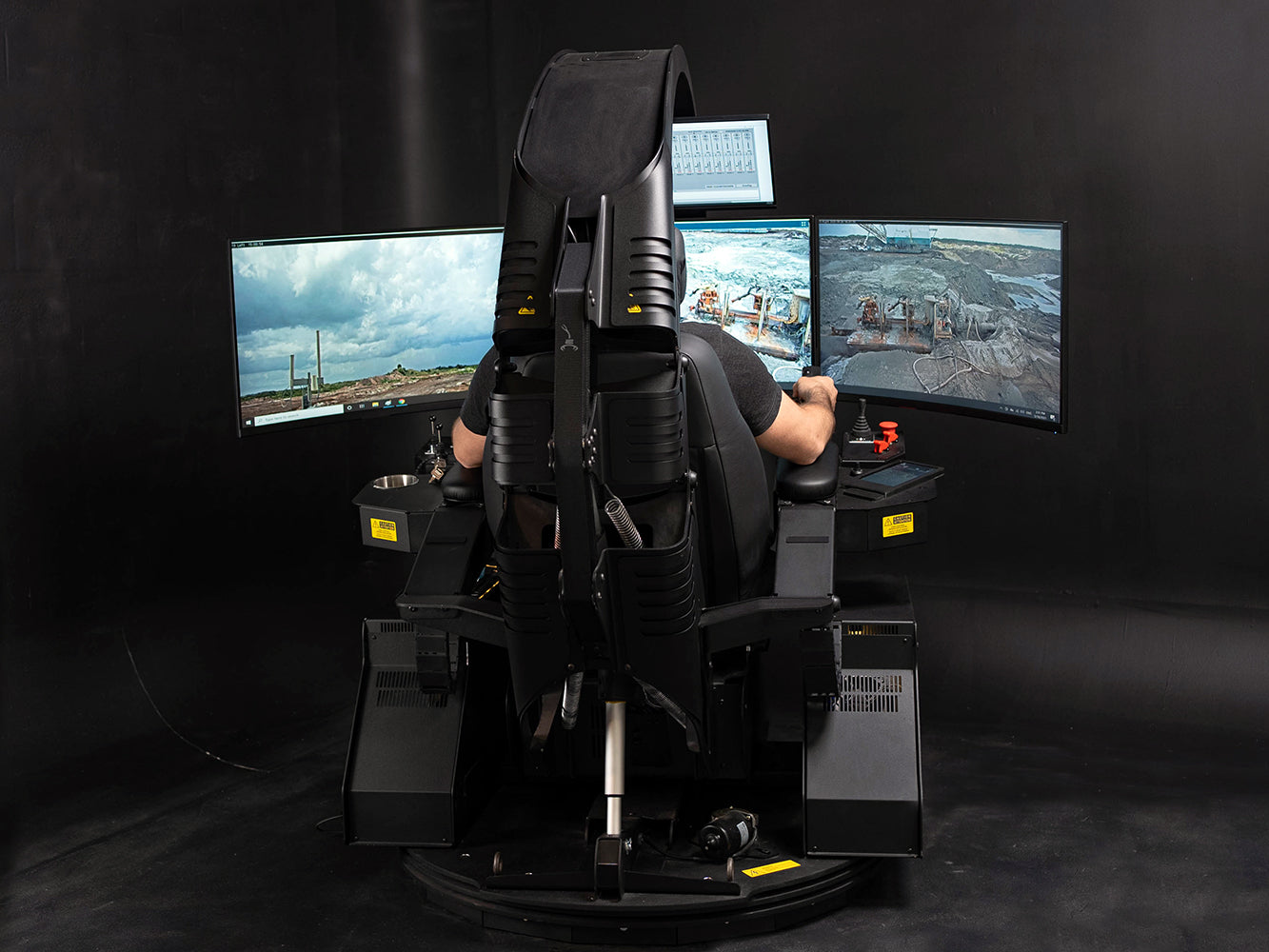 Emperor ROS workstation with curved monitors back view
