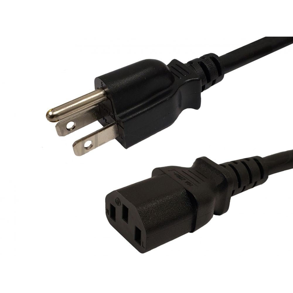 Black - 6ft NEMA 5-15P to IEC C13 Power Cable